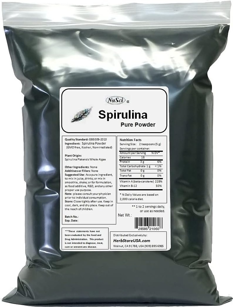 Spirulina Powder 500g (1.11lb) Bulk Pure Fresh