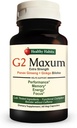 Habit sehat G2 Maxum Ekstra Kekuatan Panax Ginseng Plus Ginkgo Biloba Dicampur untuk Dukungan Energi dan Kognitif Fungsi 60 Veg Capsules per Botol
