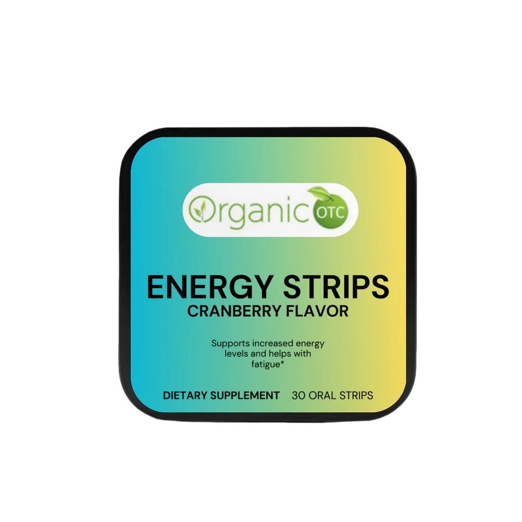 Strips Energi - Enhance Energi Harian Konvenient, Mendukung Vitalitas dan Fokus, Menyegarkan Cranberry Flavor, Easy- Gunakan, Tambahan Dietary, 30 Oral Strips