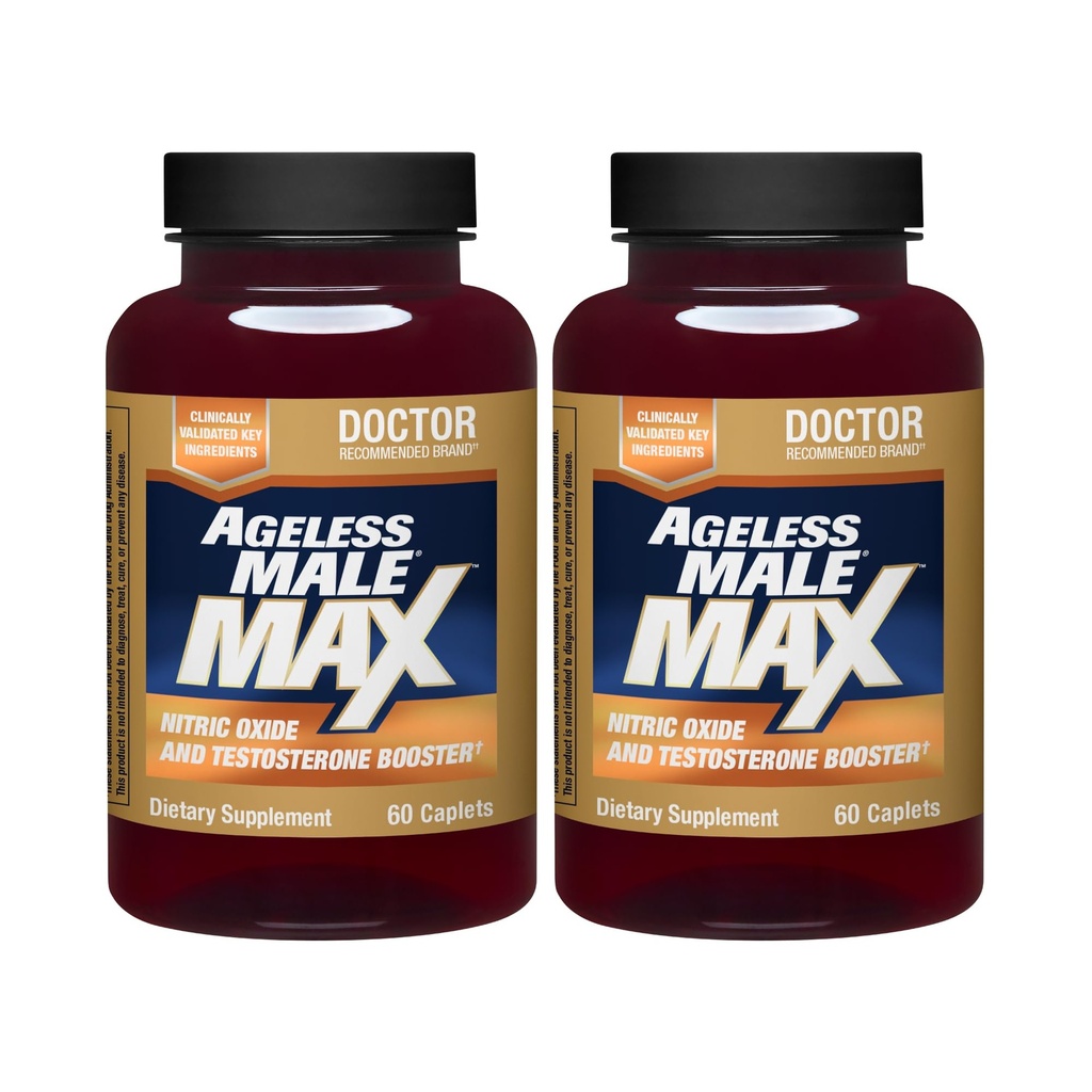Pria Tua Max Total Testosterone Booster Tambahan untuk Pria, 120 Caplets