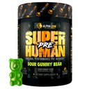 ALPHA LION Superhuman Pre Workout Powder, Beta Alanine, L-Taurine & Tri-Soursource Caffeine untuk Kafein Energi & Fokus, Nitric Oxide & Citrulline untuk Pompa (21 Servings Beruang Sour Gummy)