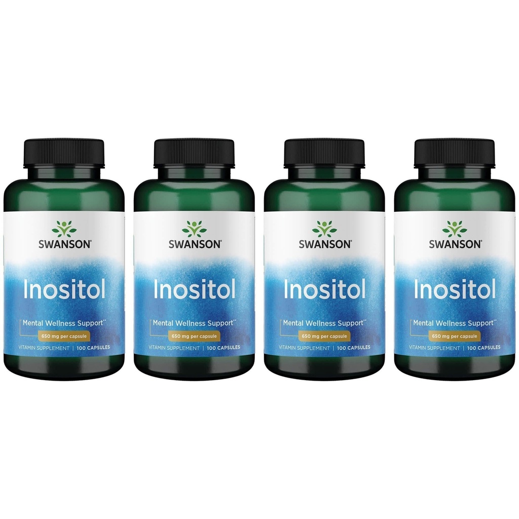 Swanson Inositol 650 Miligram 100 Capsules (4 Pack)
