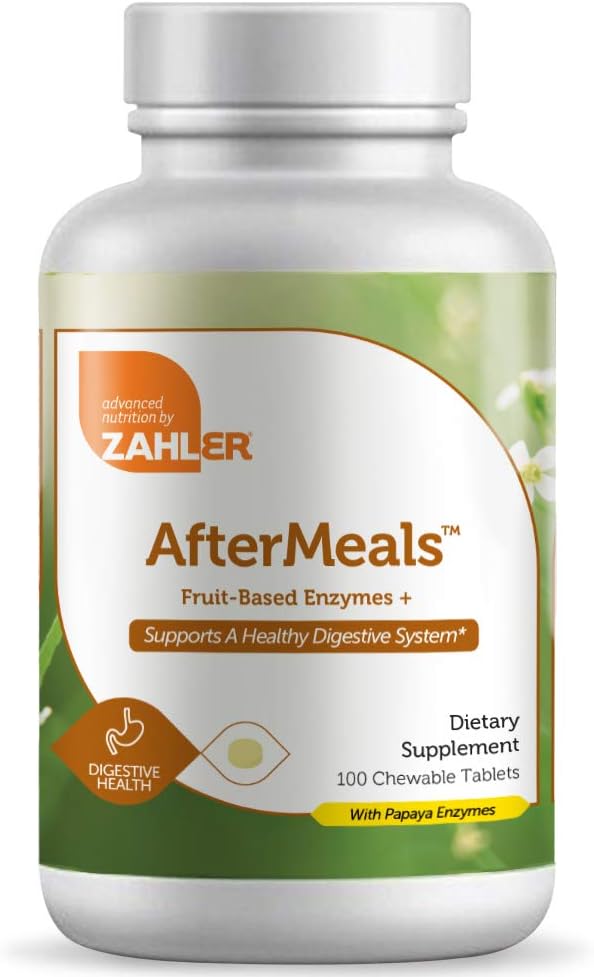 Zahler AfterMeals ™, Fruit- Based Enzymes +, 100 Tablet Chewable