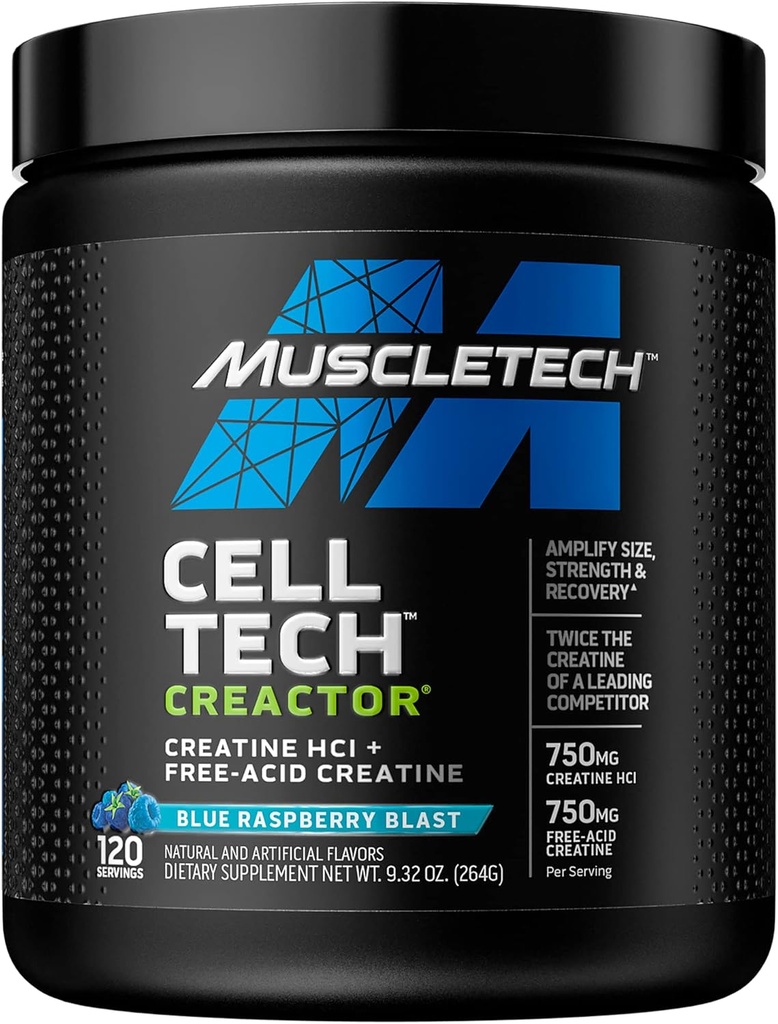 Cretine HCl Formula 124; MuscleTech Cells 124; Create HCI Formula 124; Muscle Builder for Men & Women & Women 124; Creatine HCl + Free- Acid Creative 124; Creatine Suplemen 124; Blue Raspberry Blast, 120 Servings