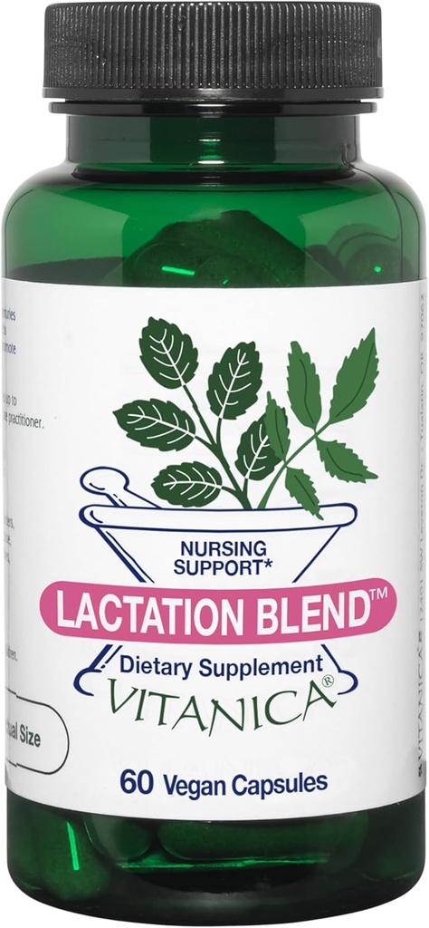 Vitanica Lactation Blend, Lactation Supplement, Breathfeating Suck Supply dan Flow, Organic Fennel, Milk Thistle, Fenugreek Seed dan More, Non-GMO, Vegan, 60 Capsules