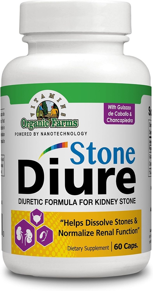 Diure Stone - 60 Caps - Diuretic Formula - 100% Natural - Dieter Supplemen