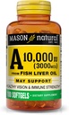 MASON NATURAL Vitamin A 3.000 mcg (10.000 IU) dari Fish Liver Oil, Supports Vision & Immune Health, 100 Softgeels