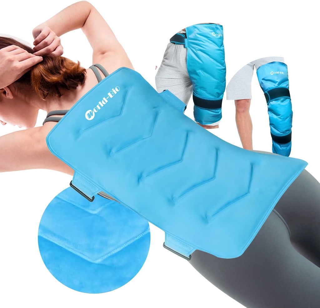 Full Back Ice Pack for Injuries Reusable Large Gel Ice Wrap for Back Pain Relief, Flexible Cold Therapy Compress for Sweelling, Bruises, Spoins, Bedah, XXL, 21 "x13"