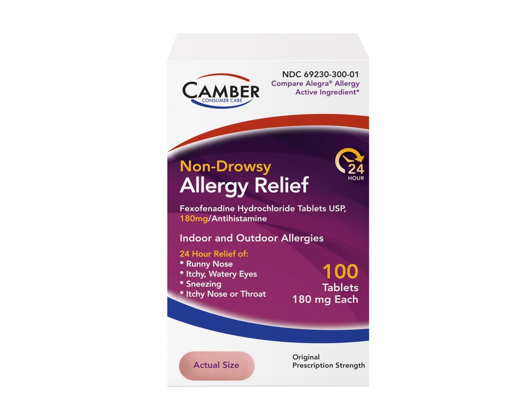 Kamber Fexofenadine Antihistamin None-Drowsy Indoor 24hrs Allergy Relief Medicine 100 tablet