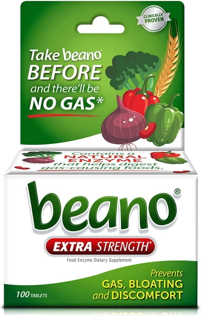 Tablet Tambahan Makanan Beano Enzyme Dieter, 100 Tablet oleh Beano