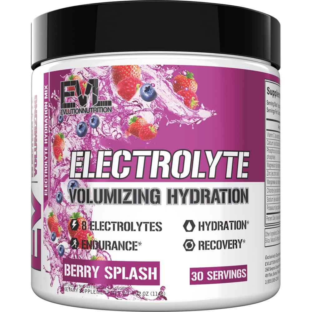 Evlution Ultimate Electrolytes Powder Hydration Drink - Quick Replenishing Hidration Powder Drinder (Mix dengan 8 Kunci Electrolytes dan Antioksidan - Vegan Gluten Free Keto Friendly Blend (Berry Splash)
