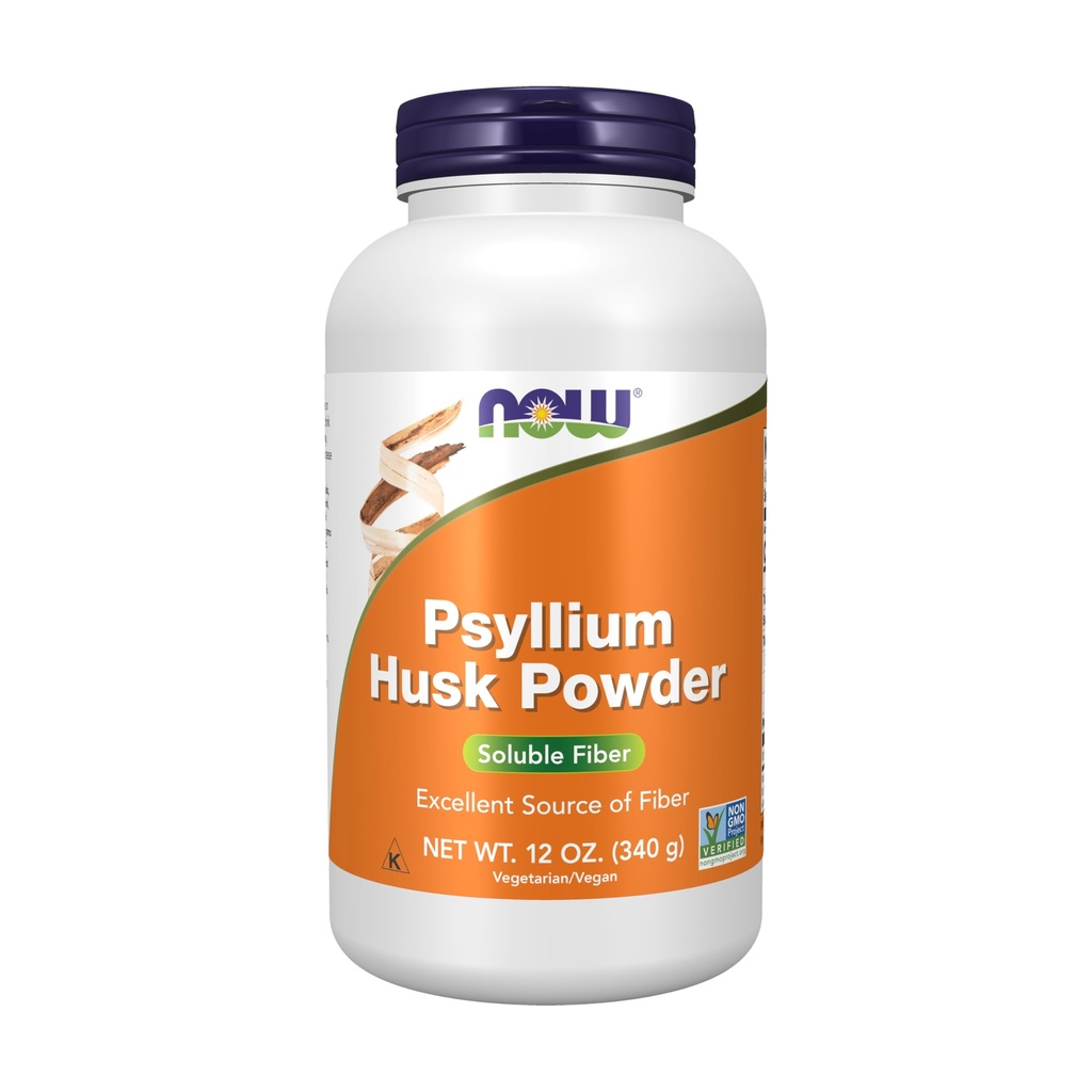 Sekarang Makanan Suplemen, Psyllium Husk Powder, Proyek Non- GMO Diverifikasi, Soluble Fiber, 12- Ounce