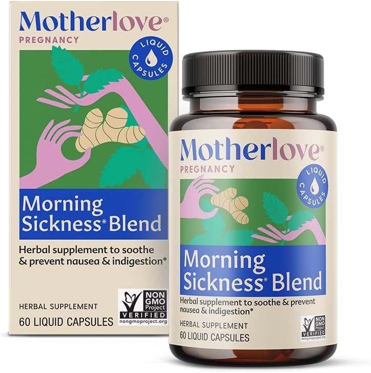 Motherlove Morning Sickness Blend (60 Liquid caps) Herbal Suplement for Morning Sickness Relief
