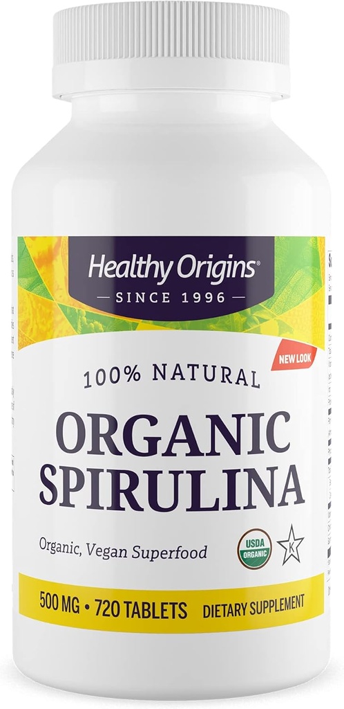 Origins Organik Organik 500 Mg (Sertifikasi Organik, Disahkan Kosher, Natural, Non-GMO, Gluten Free, Vegan Superfood), 720 Tablet