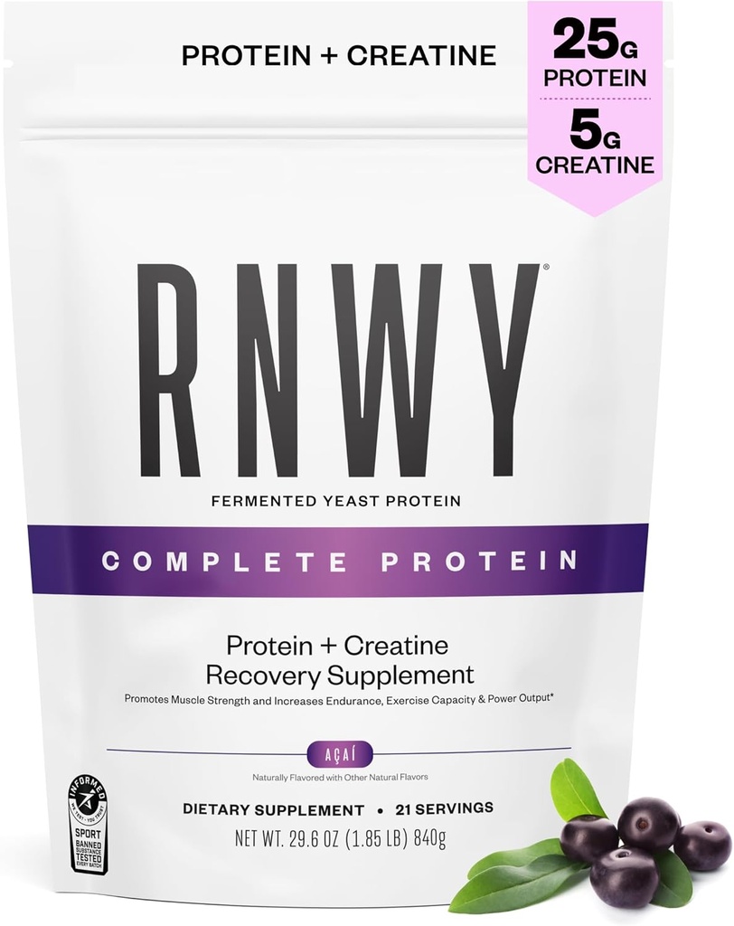 25g Acai Protein + 5g Creatine Powder, Vegan Plant - berbasis Protein dengan Enzymes Digetical untuk Membangun & Recover, 21 Hamba