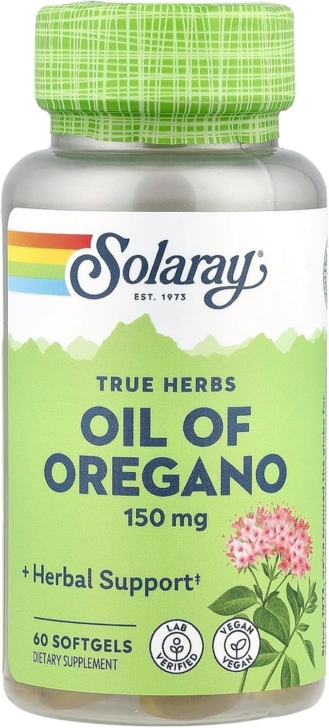 Solaray Oil of Oregano Suplemen, 150 mg, 60 Count