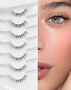 Alami Lass Alami Eyelains Pendek Alami Lihat Mata Palsu Menyapu Mata 10mm Lash Kecil Palsu Lashes K50