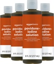 Antiseptik Bantuan Pertama Basics, 10% Solusi Iodin Povidone, 8 Fl Oz, Kemasan 4