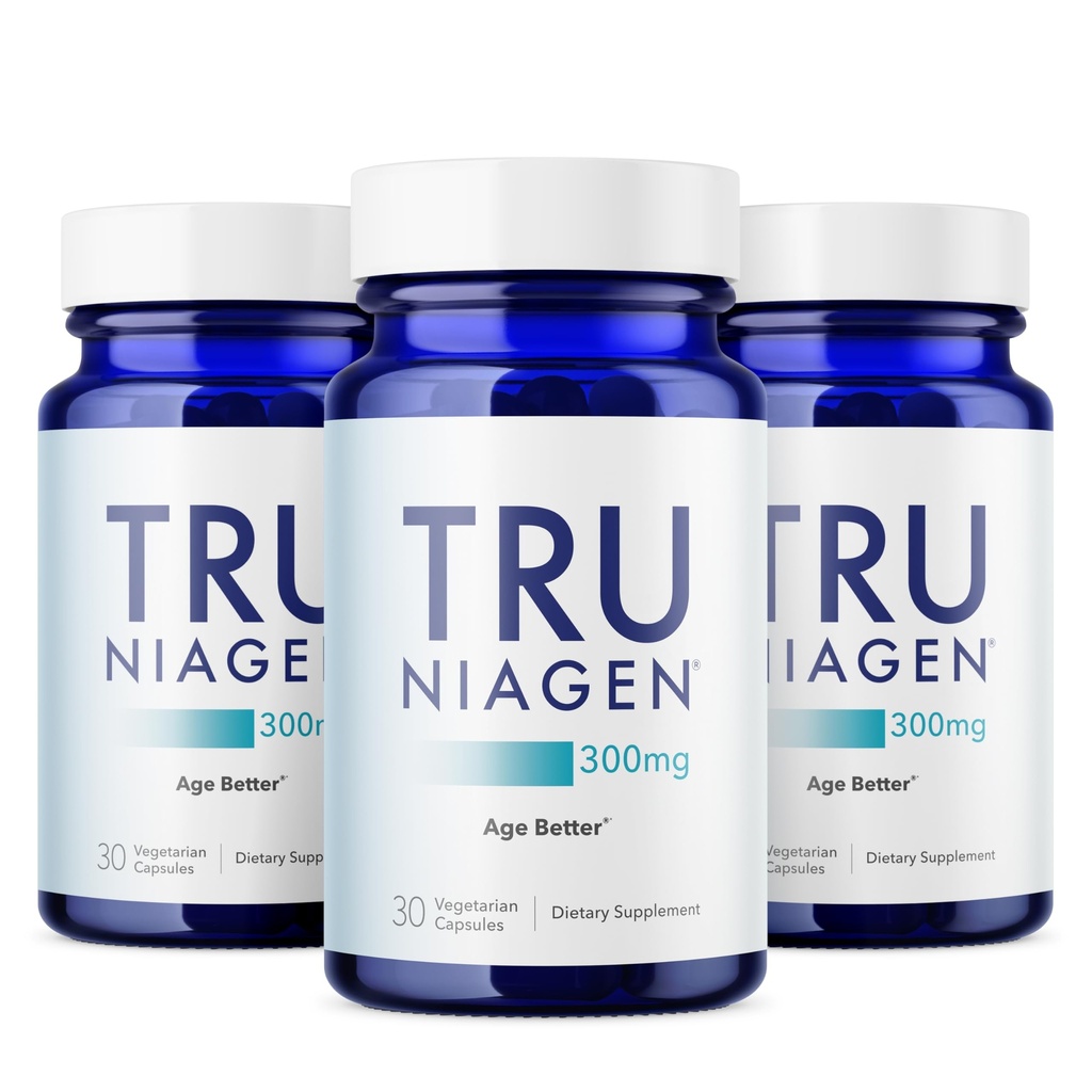 TRU NIAGEN Patented NAD Suplemen untuk Anti Aging dan Regenerasi Sel, 300mg Niagen, 30 Pelayan 124; Pasokan Energi Sel, Otak, Muscle 124; Nicotinamide Ribboide (NR) Take 1 Daily 1243 Botol