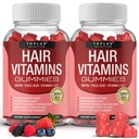 Penambahan Rambut Vitamin - Pertumbuhan Rambut Lebih Cepat Gummy 5000mcg Biotin, Acid Folic, Vitamin C & E, Dukung Lebih Kuat & Thicker Hair, Kulit, Nun-GMO, untuk Perempuan Pria, 60 Berry Flavored Gummies