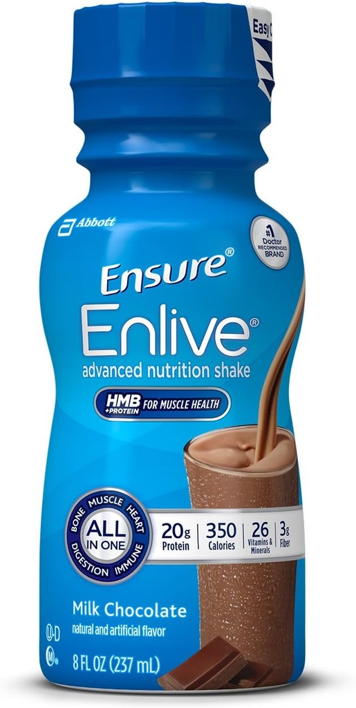 Pastikan Enlive Advanced Nutition Shake with 20 grams of protein, Meal Replacement Shakes, Milk Chocolate, 8 fl oz, 16 count