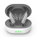 Aids Pendengaran Sejati (Bukan Amplifier) 11 Cawan Profesional Rechargable Waterproof Aids for Seniors Serve dengan Noise Cantelling Aid dengan Magnetic Charging Box (Grey)