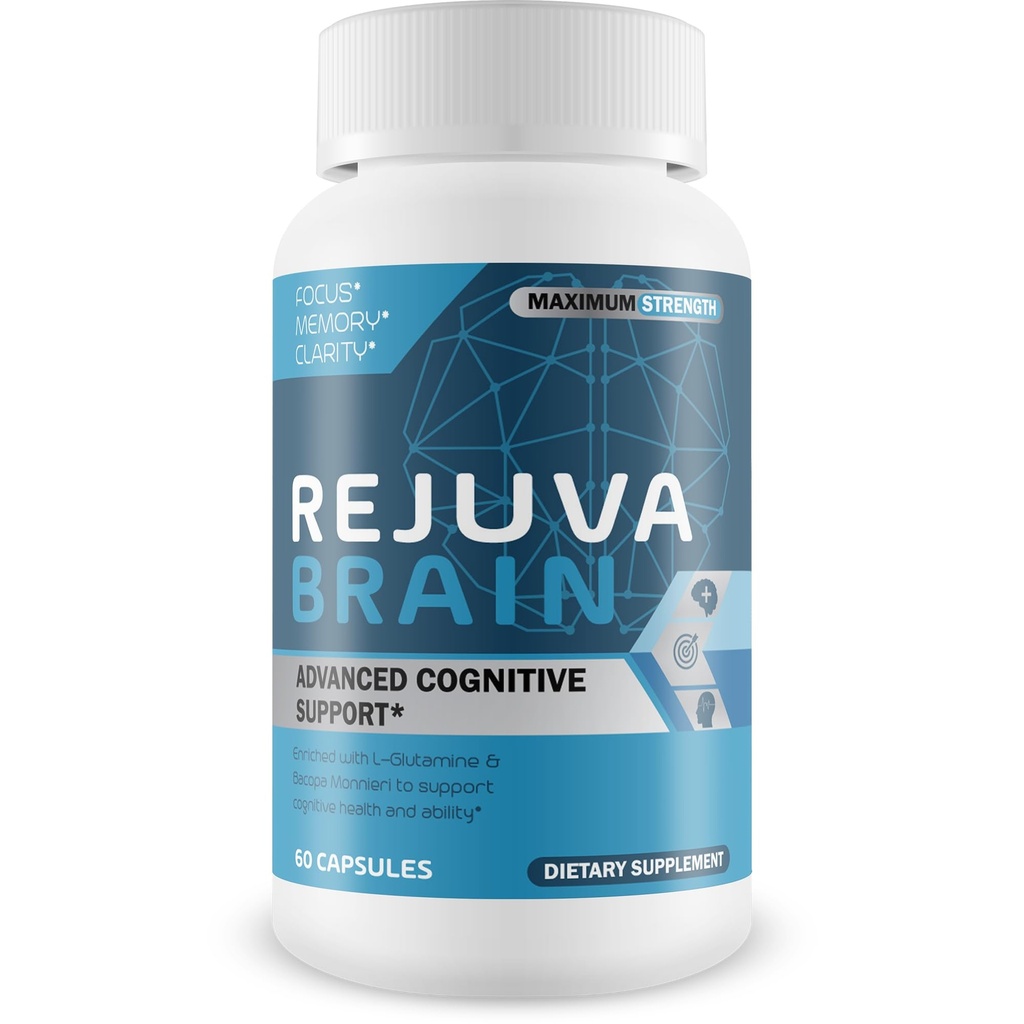 Rejuva Brain- Advanced Cognitive Suppor- Enriched w / L- Glutamine & Bacopa Monnieri untuk Mendukung Kesehatan Kognitif dan Kemampuan