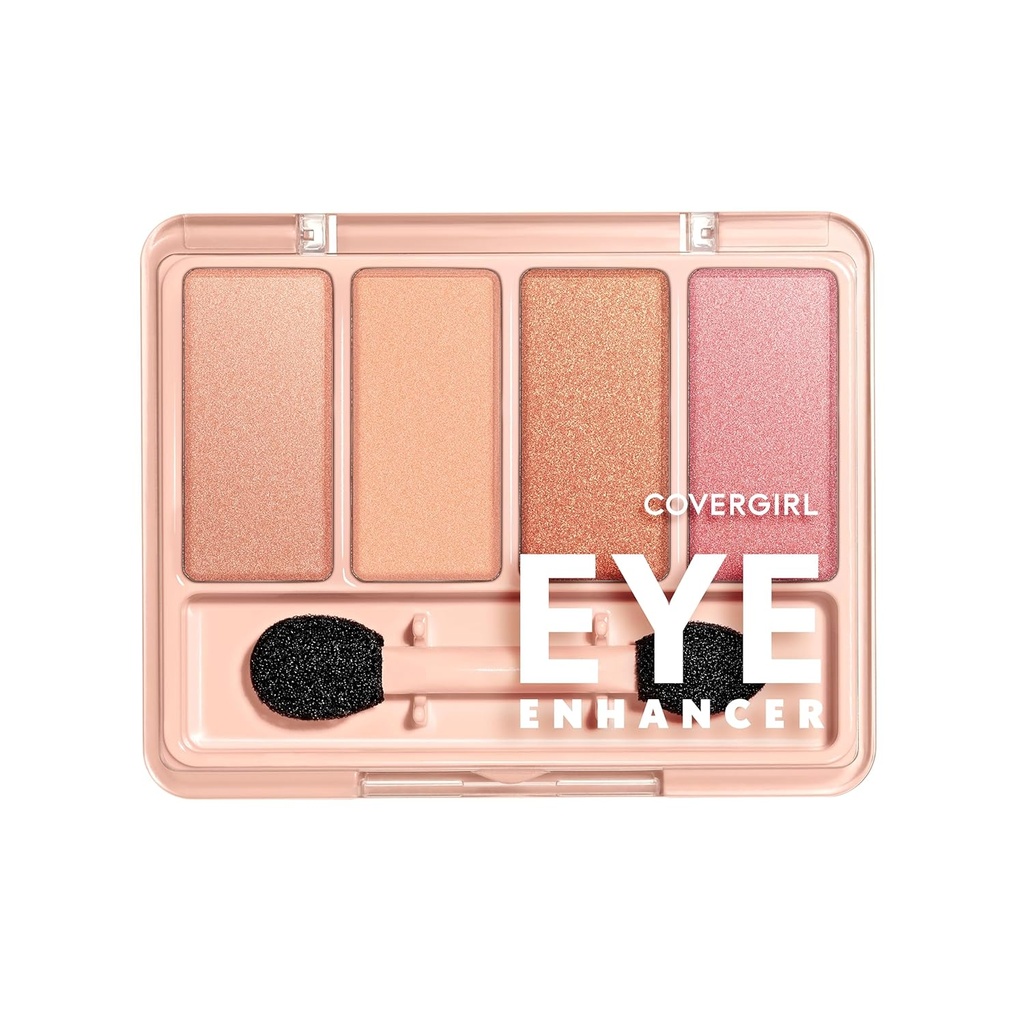 COVERGIRL Eye Enhancer, Bellini Spritz, Eyeshadow Quad, Easy to Wear, Clean & Vegan, Talc-Free, Matte & Shimmer Finishes, Smudgell-Providence, 0.19oz
