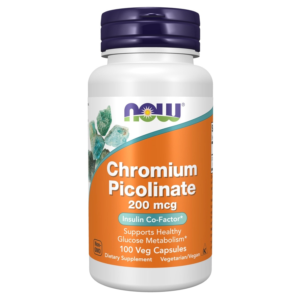 Suplemen SEKARANG, Chromium Picolinate 200 mcg, Insulin Co- Factor *, 100 Veg Capsules