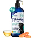 Murni Minyak Salmon liar Alaska untuk Anjing, Omega 3 Formula, Cair Minyak Ikan Anjing, Skin dan Coat Suplemen untuk Shedding, Kering Itchy Skin dan Alergi, EPA + DHA Fatty Acids, 32 oz Pompa Botol