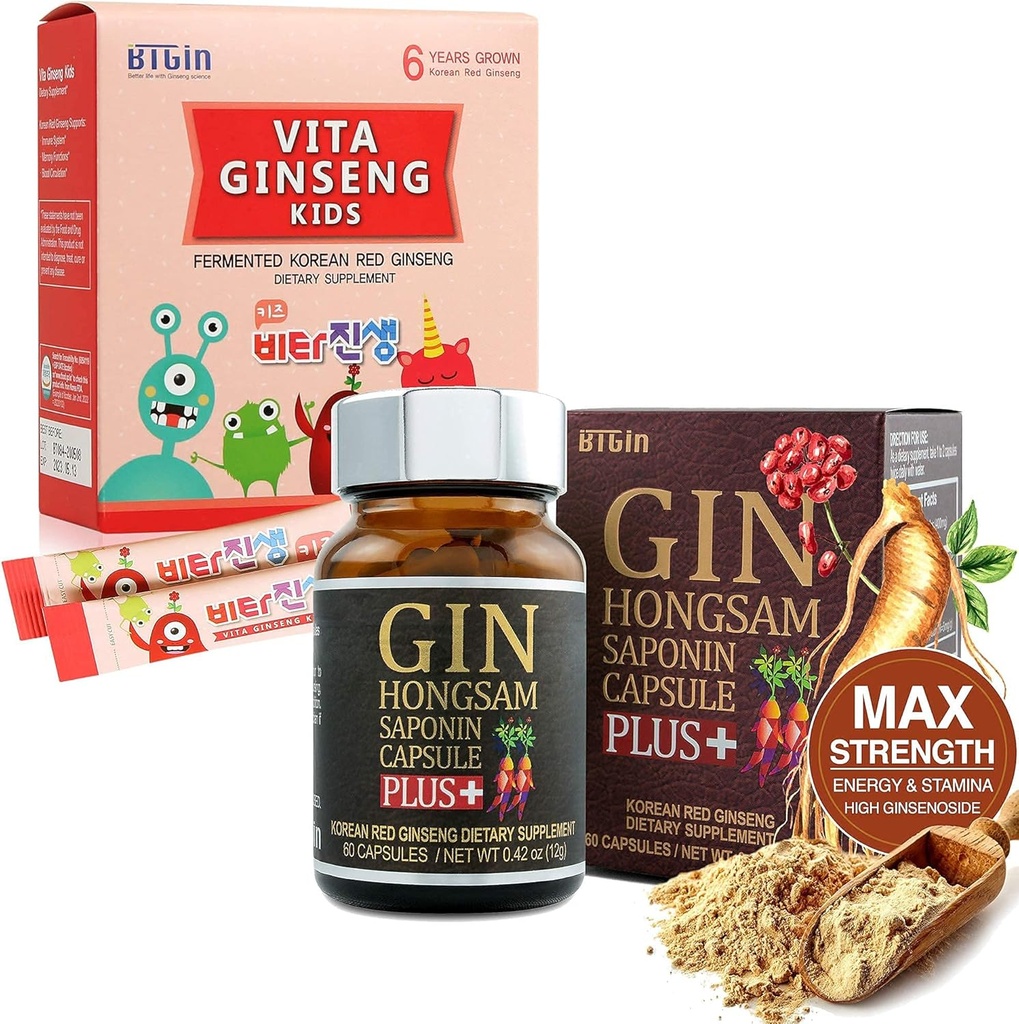 Gin Hongsam Saponin Capsule Plus + VITA Ginseng Anak Premium Bundle