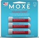 MOXE Nausal Nasal Inhaler, All Natural Estible Oil Blend, Ginger, Cardamom, Peppermint, Sweet Orange, Upset Stomach, Headtaches, EAz- Gunakan Aromaterapi Portabel, dibuat di USA, 3 Pack