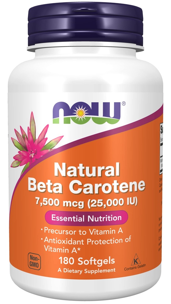 Sekarang Suplemen Makanan, Natural Beta Carotene 25,000 IU, Nuklir Escalypse, 180 Softgels