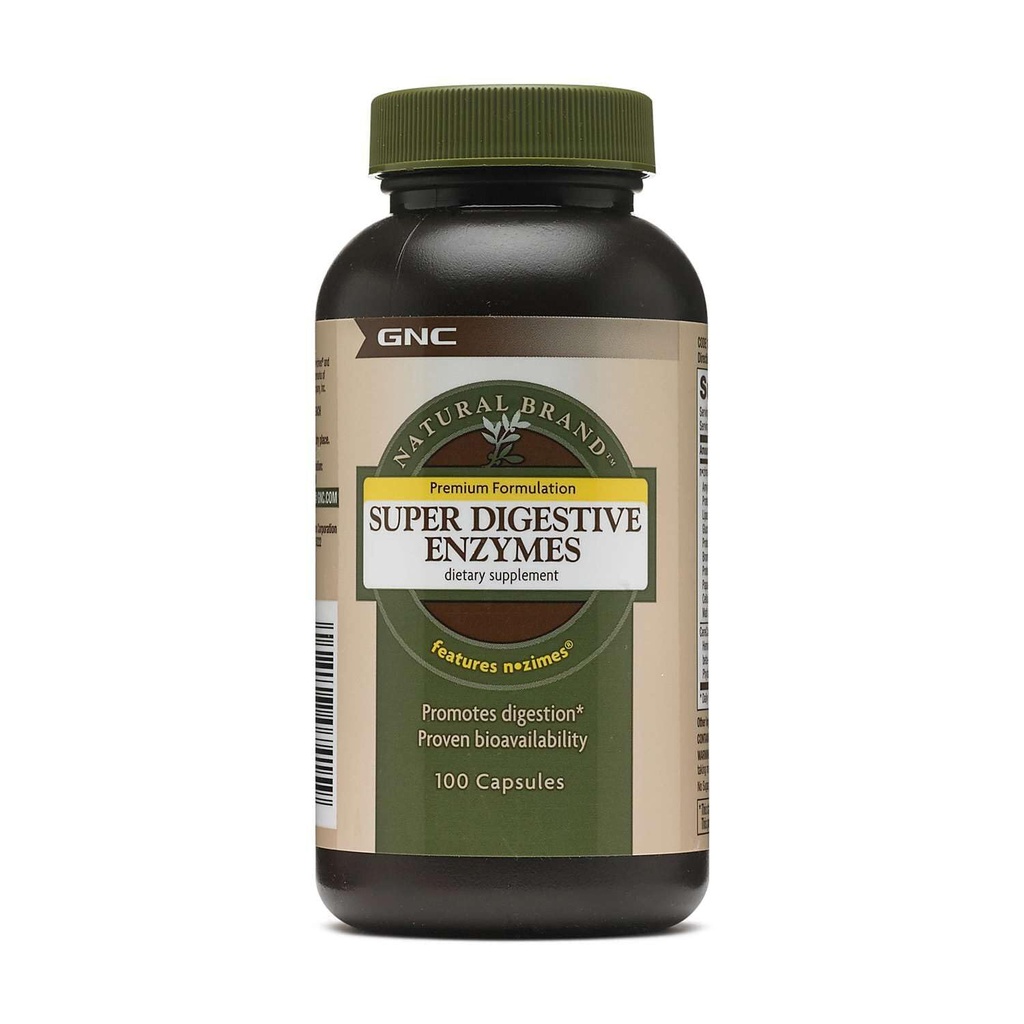 GNC Natural Brand Super Digetical Enzymes, Promotes Protein, Carbohydrate dan Fat Ditrable, 100 Kapsul