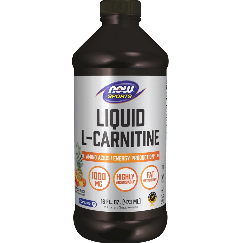 NowSports Nutition, L- Carnitine Liquid 1.000 mg, SANGAT Absorbable, Tropical Punch, 16- Ounce