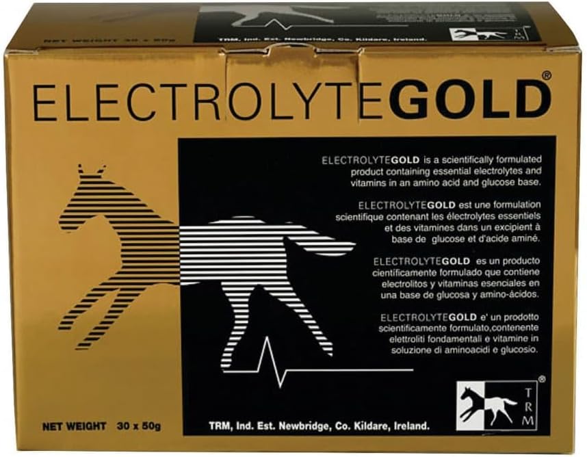 TRM Electrolite Gold Performance Feed Supplement for Electrolite Repleniment 124; Combats Fatigue 124; Berisi Vitamin C & E - 30 Qty x 1.76 oz (30 Qty x 50g) - 30 Qty x 1.76 oz