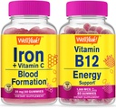 Yeah Iron + Vitamin C + Vitamin B12 10000mcg, Gummies Bundle - Great Tasting, Vitamin Suplemen, Gluten Bebas, GMO Bebas, Gummy Chewable