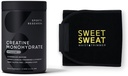 Sports Research Creatine Monohydrate and Sweet Sweat Waist Thrimmer - Black and Yellow (Large)