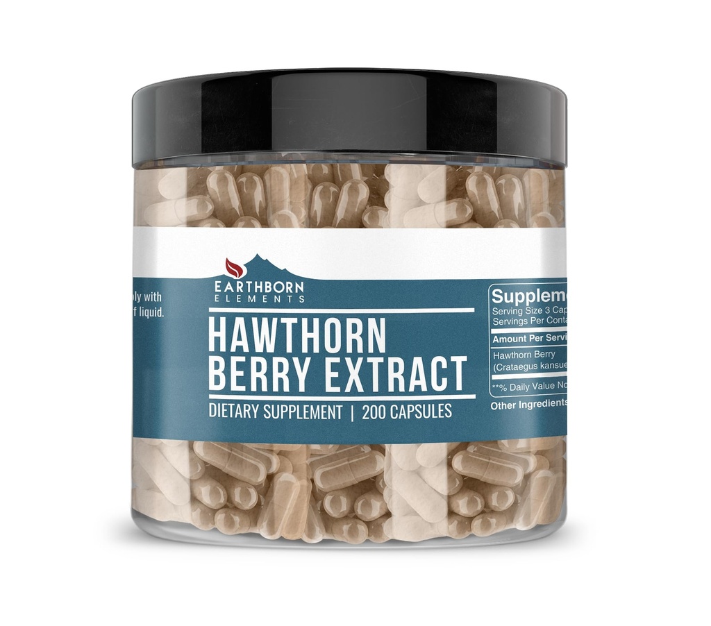 Elemen Bumi Hawthorn Berry Ekstrak 200 Capsules, Murni & Unensented, Tidak Ada Addonitives