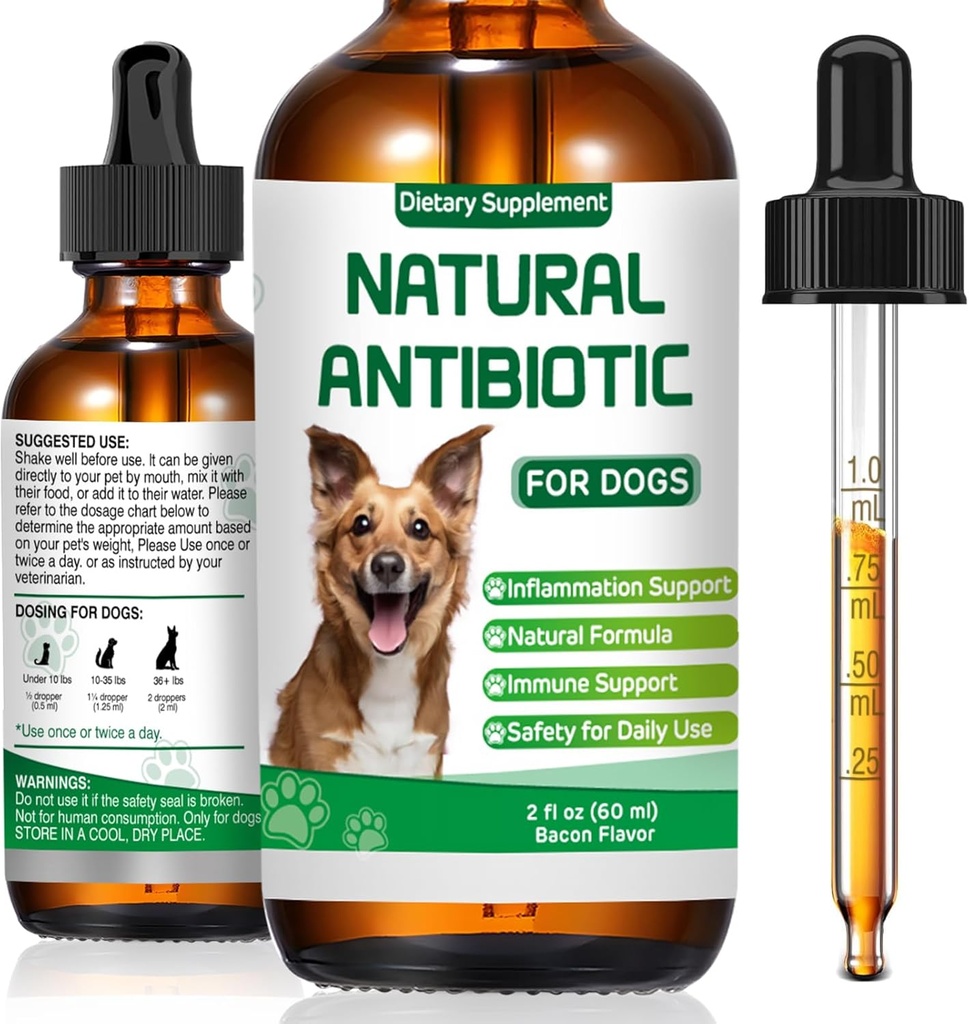 Antibiotik untuk Anjing, Antibiotik Alam untuk Anjing, Pet Antibiotik, Dog Multivitamin, Support Dog Allergy dan Itch Relief, Tambahan Dietary, Suppplemen Natural Herbal