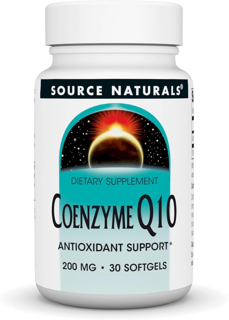 Sumber Koenzim Q10 Antioksidant Mendukung 200 mg untuk Hati, Otak, Kebal, & Hati Dukungan - 30 Softgels