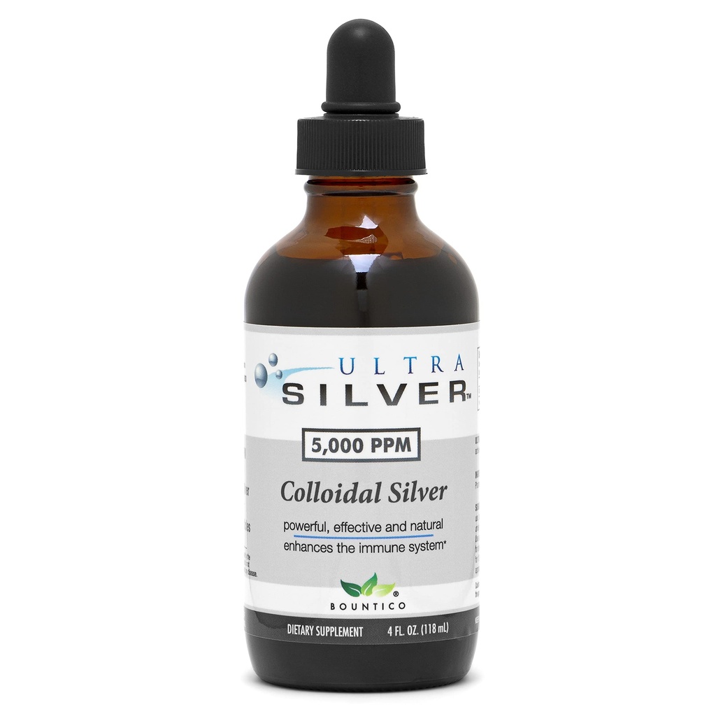 Ultra Silver ® Colloidal Silver £124; 5.000 PPM, 4 Oz (118mL) Dally 124; Mineral Supplement 12.4; True Colloidal Silver - dengan Dropper
