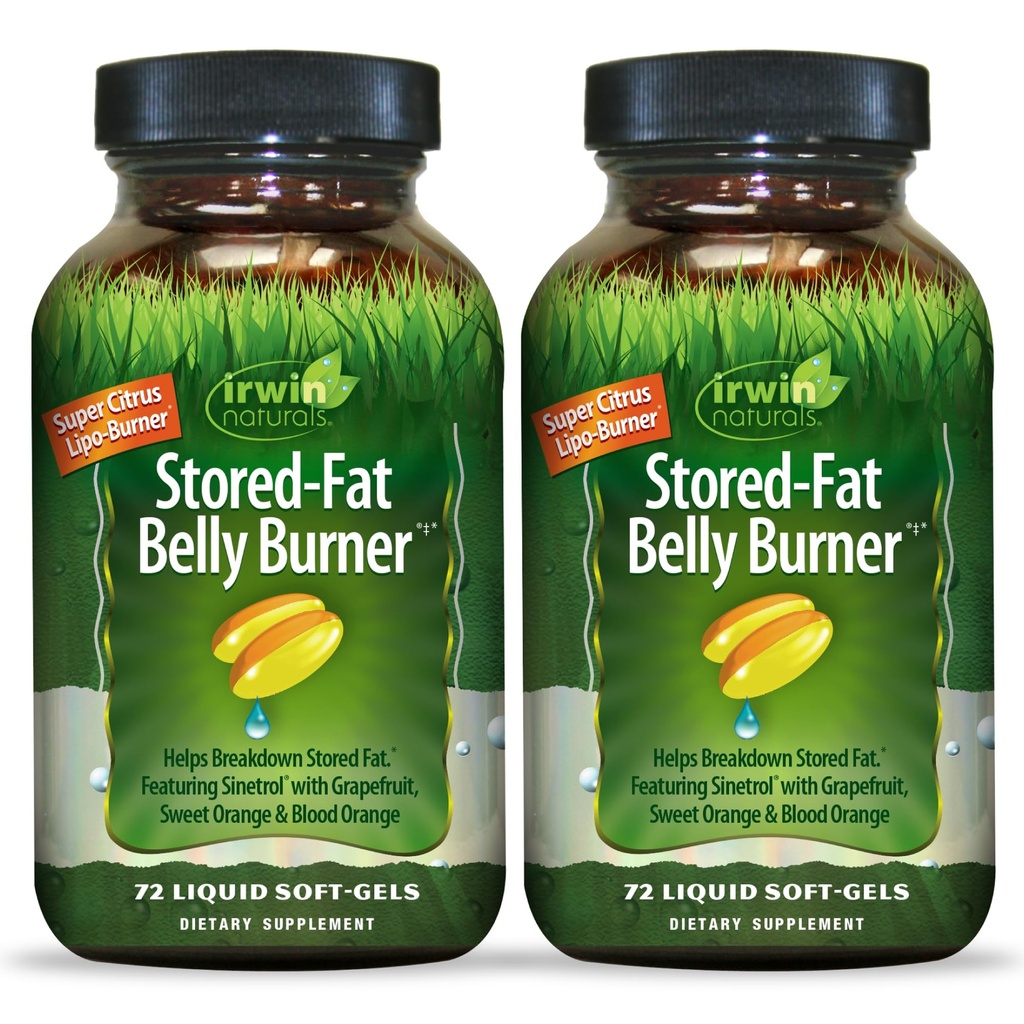 Irwin Store- Fat Belly Burner - 72 Liquid SoftGels, Pack of 2 - Membantu Breakdown dari Stored Fat - 48 Total Servis