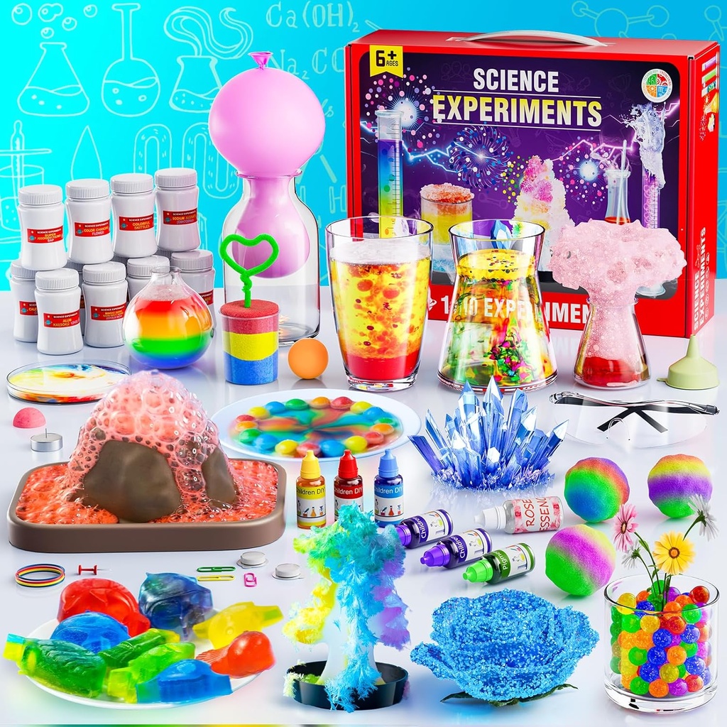 110 Lab Eksperiments Science Kits for Kids - STEM Projects Education Scientific Toys untuk anak-anak 6 7 8 9 12 Tahun, Hadiah Ulang Tahun Natal untuk Laki-laki dan Perempuan, Kimia Set, Belajar & Pendidikan