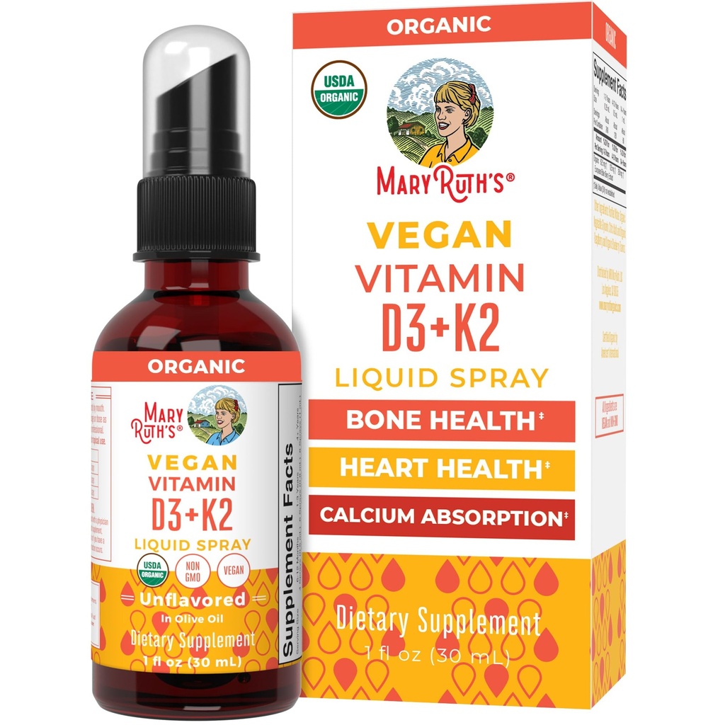 MaryRuth 's Organic D3 + K2 Spray untuk orang dewasa dan Anak-anak untuk Bone Health 124; Vitamin D3 sebagai Cholecalferol 124; Vitamin K2 K2 124; Keabadian Mineral 124; Kesehatan Jantung 124; Segan 124; Non-GMO 124; Gluten Free 1241; Oz