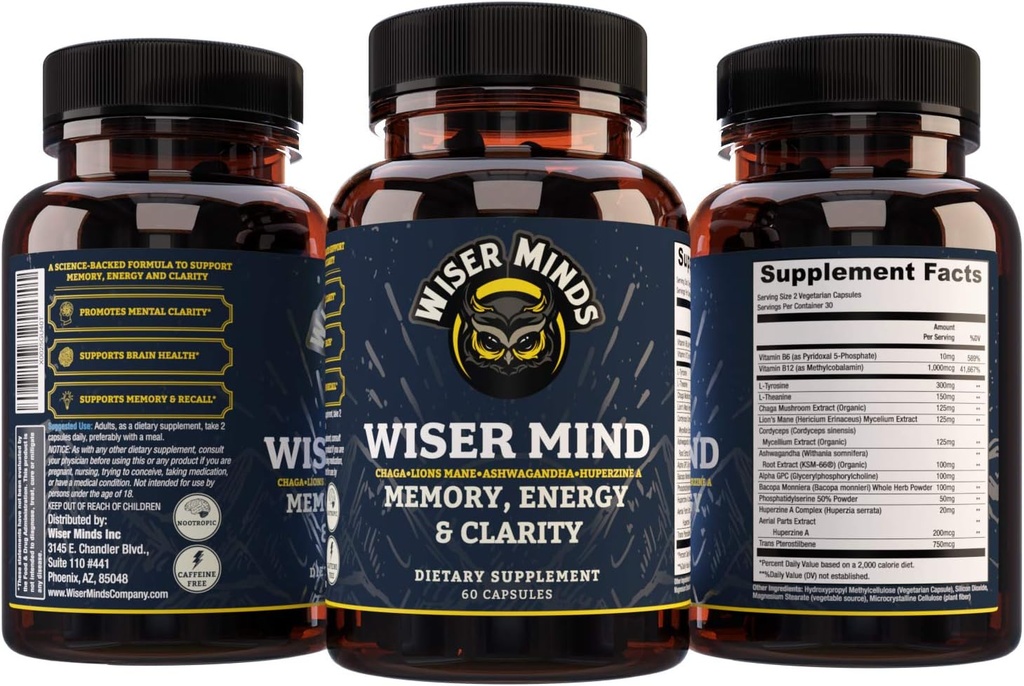 Nootropic 124; Memory, Focus, Mental Clarity Suplement: