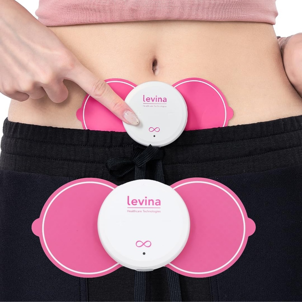 Devices Relief Levina Periode Menstrual - Unit Nirkabel dan Biocompatible Electrode Pads, Rechargable, Magnetic Connection, Instant Cramp & PMS Relief, and Drug-Free, FSA HSA Eligly (RS38)