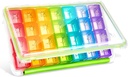 Fullicon Weekly Pill Organizer 4 kali sehari, Pill Box 7 Day for Travel, Moisture- Providence Daily Pill Box Organizer, Large Pill Case for Medicine, Vitamin, Fish Oil, and Supplemen (Clear and Green)