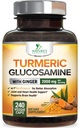 Suplemen Curcumin Turmeric 2000mg - 95% Curcuminoid dengan Glucosamine, Ginger & MSM, BioPerine Black Pepper untuk Absorpsi Terbaik, Dukungan Bersama Vegan Alam, Non-GMO, Botol di Amerika Serikat - 240 Capsules