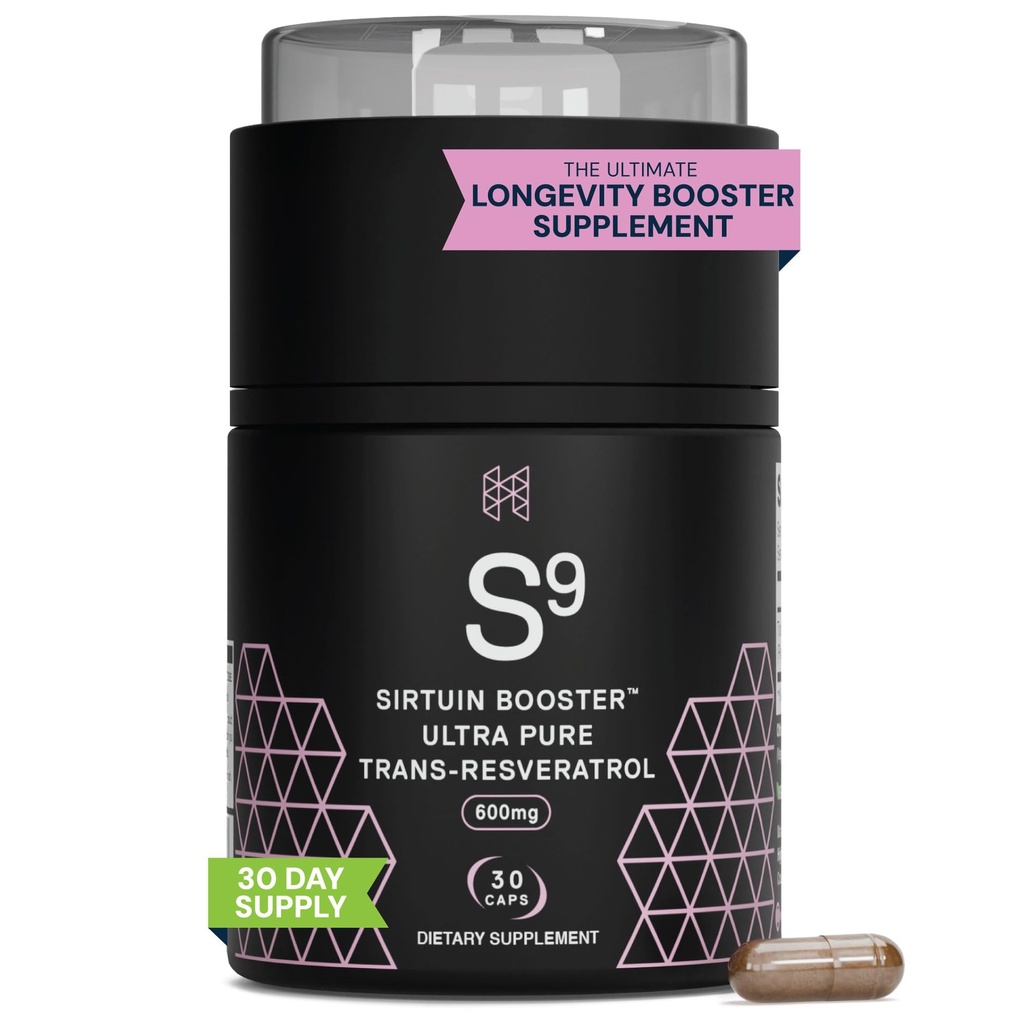 HPN Nutraceuticals SIRTUIN, 98% Ultra Pure Transction-Resveratrol Extract, Sirtuin Activator, 600 mg 98% Trans- Reveratrol Ekstrak, 30 Capsules